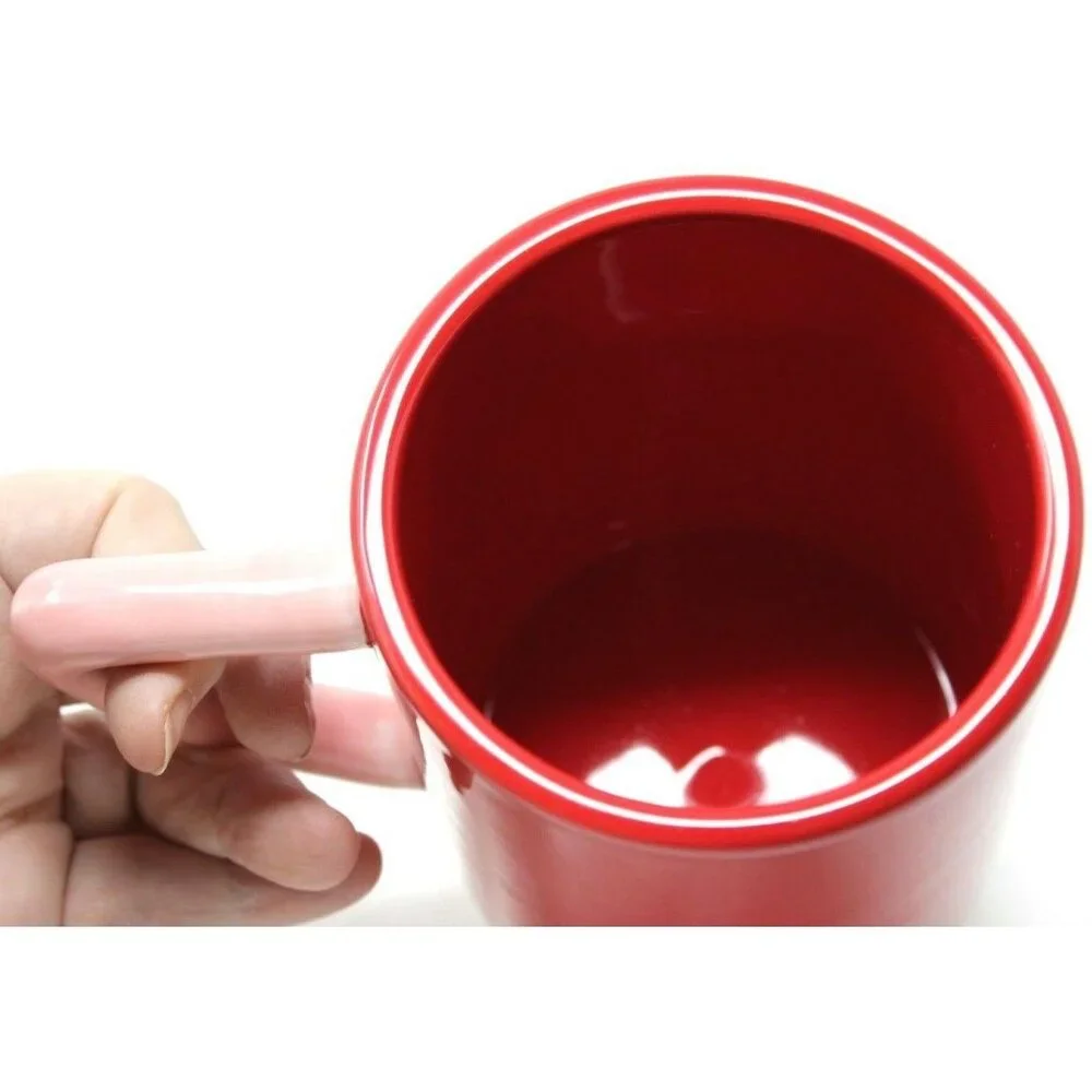 NEW MAGENTA Red Pink XOXO Tic Tac Toe Mug Coffee Cup & Tray Love Valentine RARE
